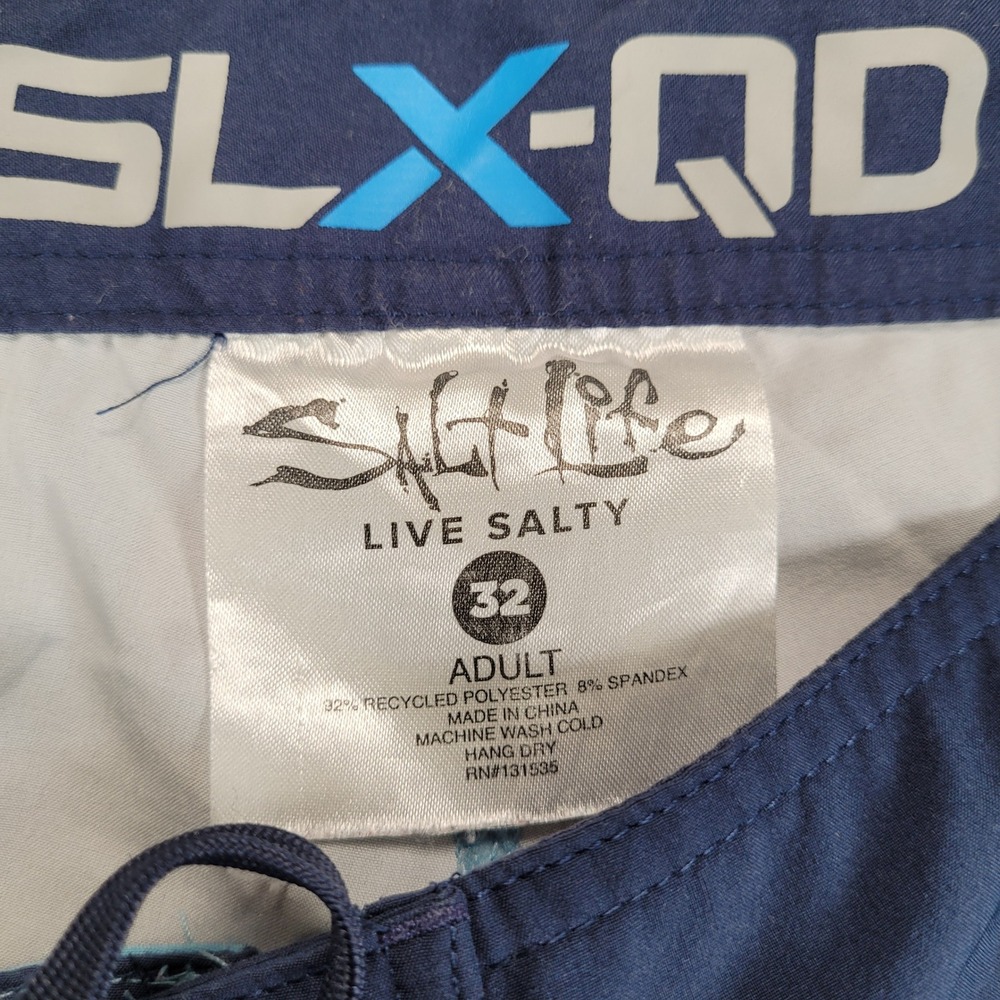 Salt Life Mens SLX QD Vapor Stretch Board Shorts Swim Trunks Blue‎ Fish 32 - Picture 7 of 9